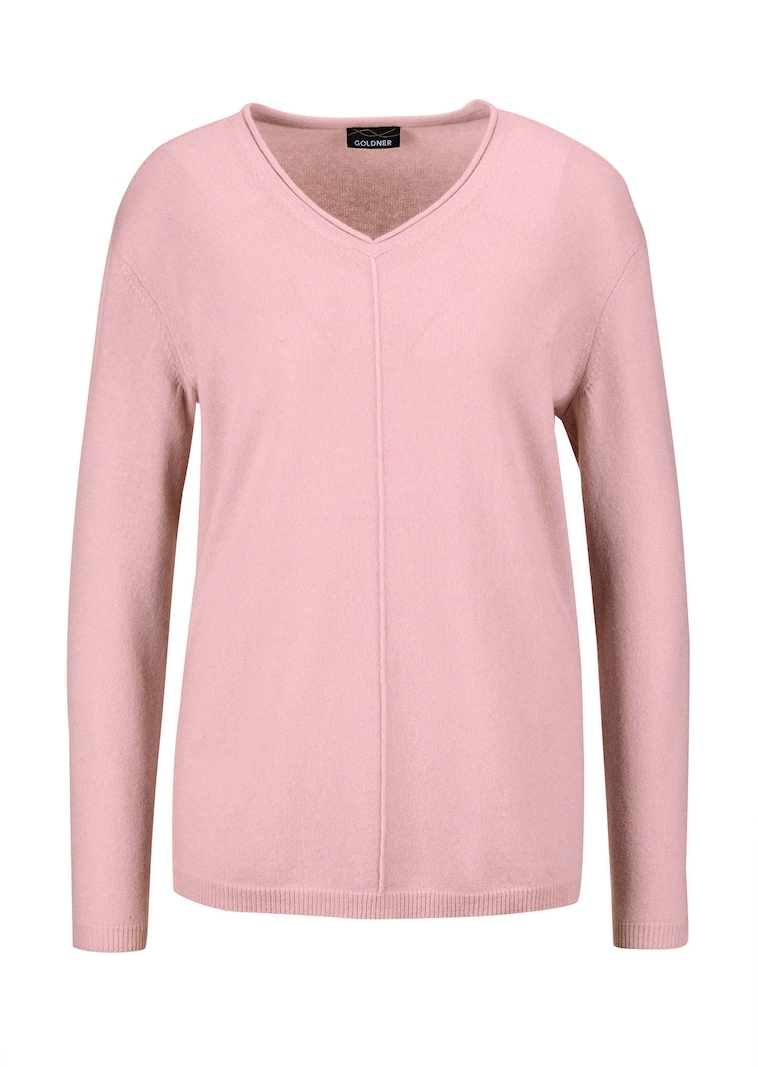 V-päänteinen kashmirneule