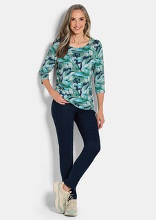 Jersey-Shirt mit Blumenmuster thumbnail 2
