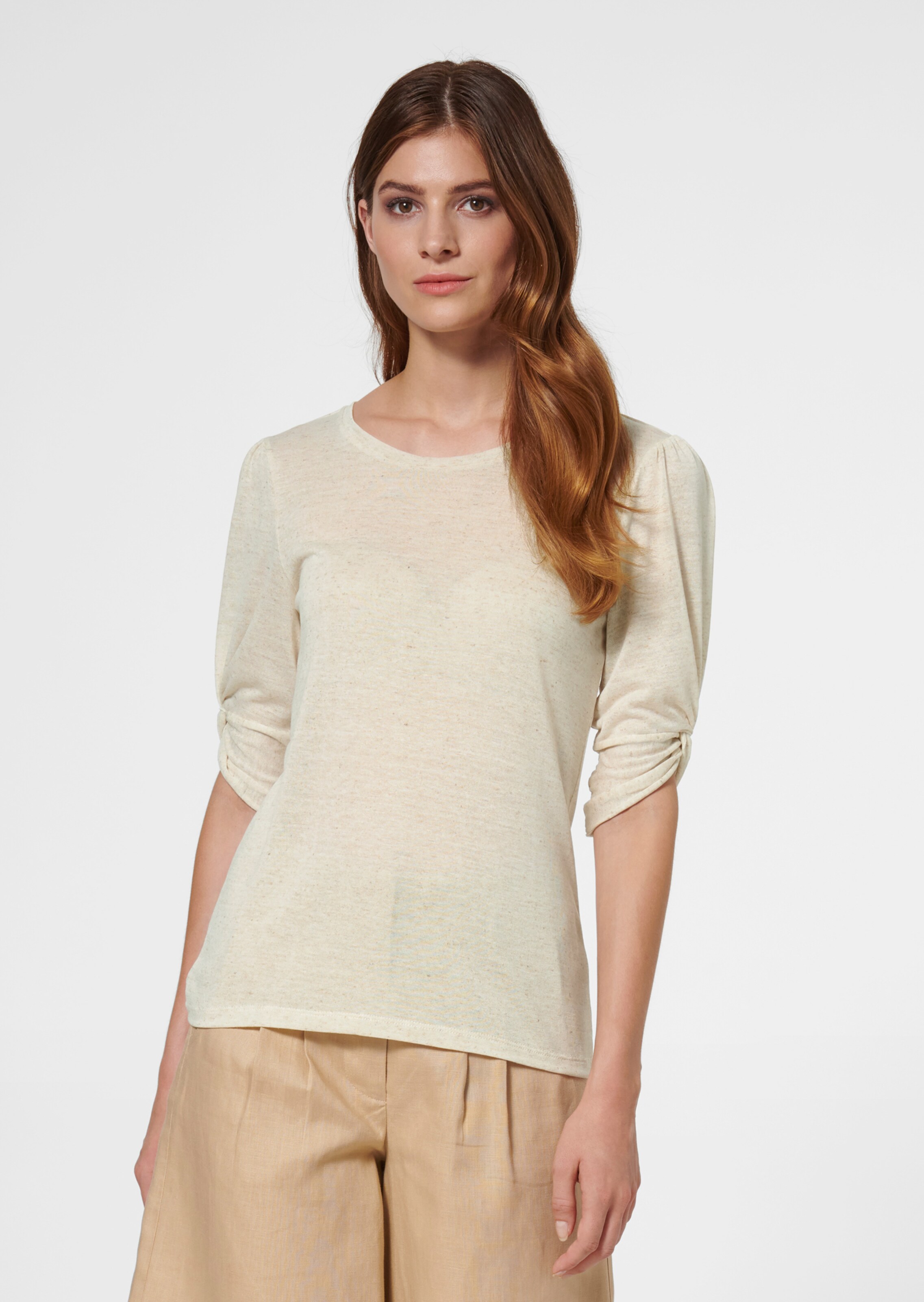 Halbarm-Shirt mit Knoten-Details