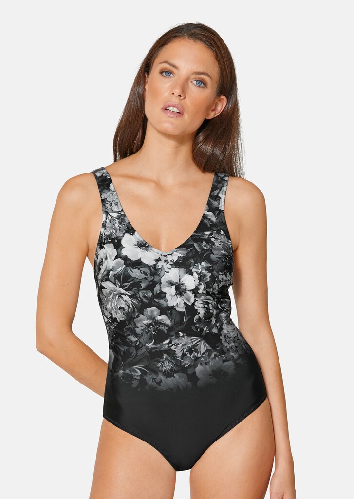 Swimming costume with floral print