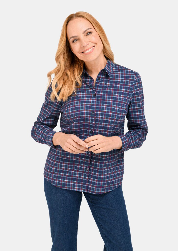 Hoogwaardig geruite blouse met klassieke overhemdkraag