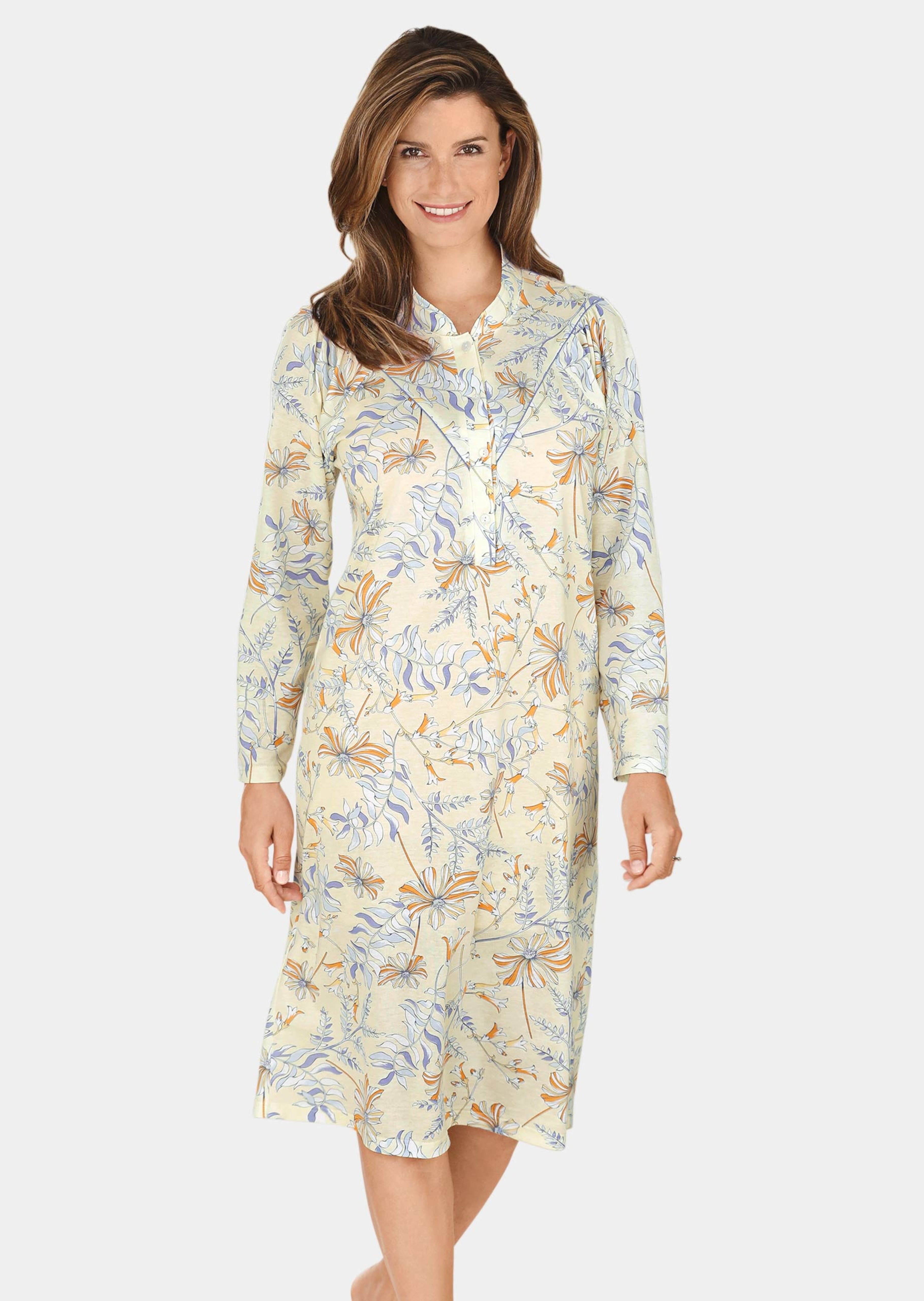 Nachthemd mit Langarm aus weicher Baumwollqualität