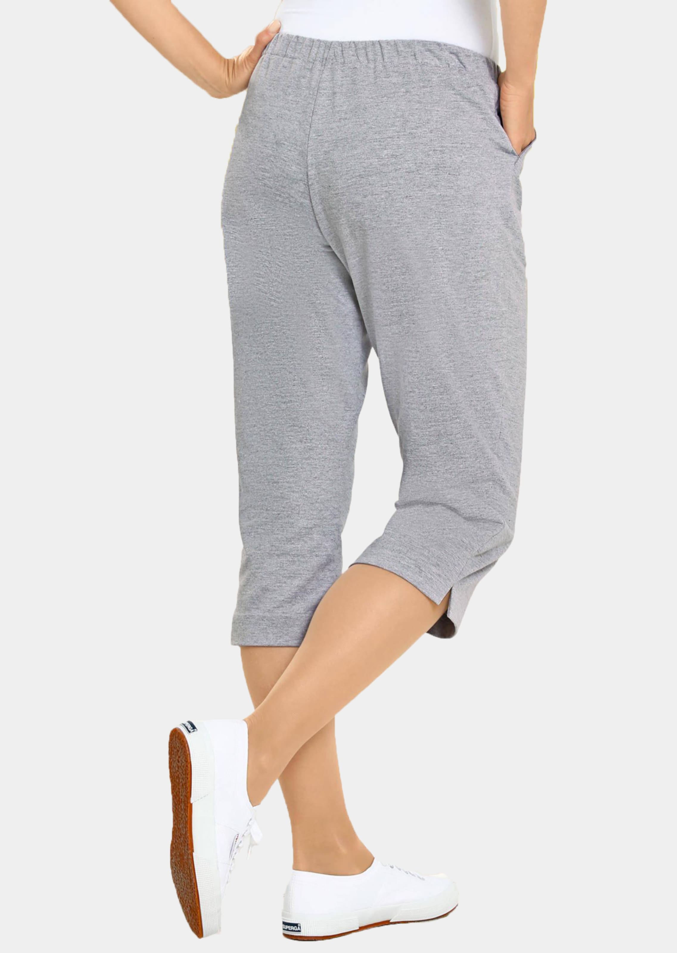 Pantalon confort 7/8 - gris / chiné - Gr. 40 de Goldner Fashion