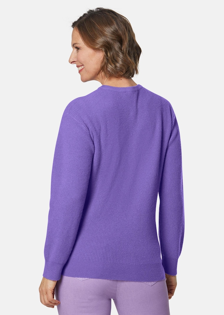 Kaschmirpullover in Patentstrick mit Rundhals