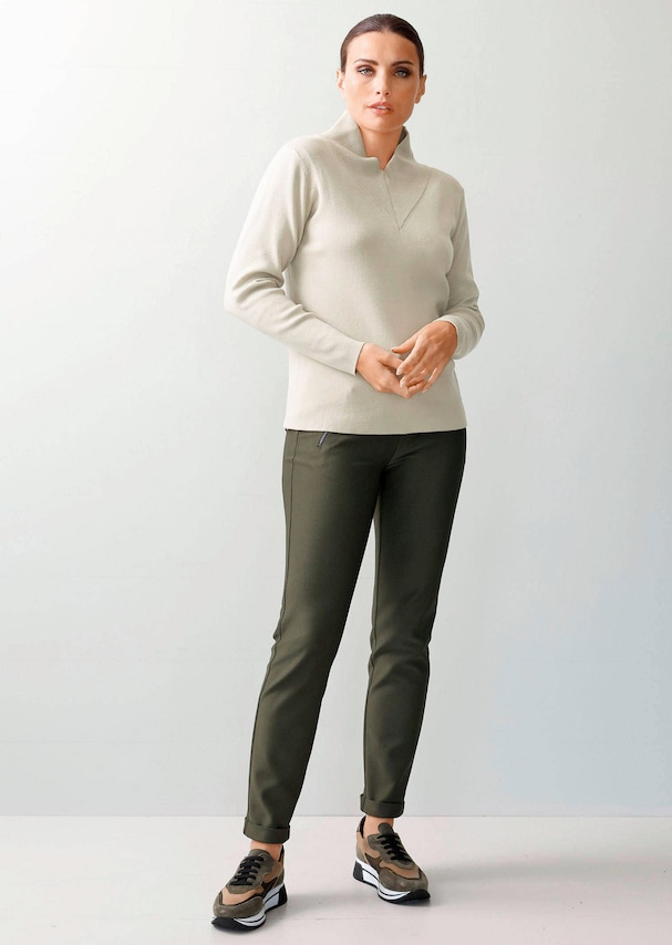 Pullover mit breitem V-Ausschnitt 1