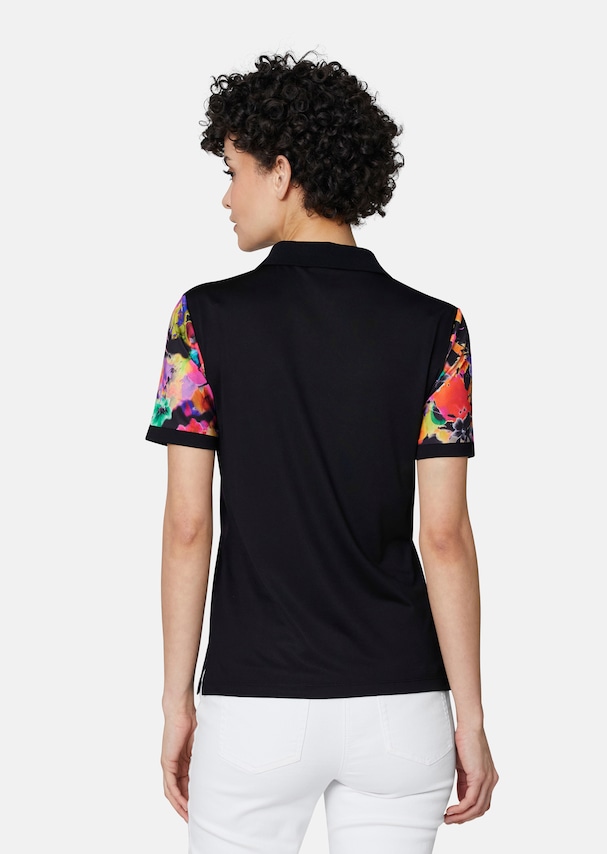 Classic polo shirt with floral accents 2