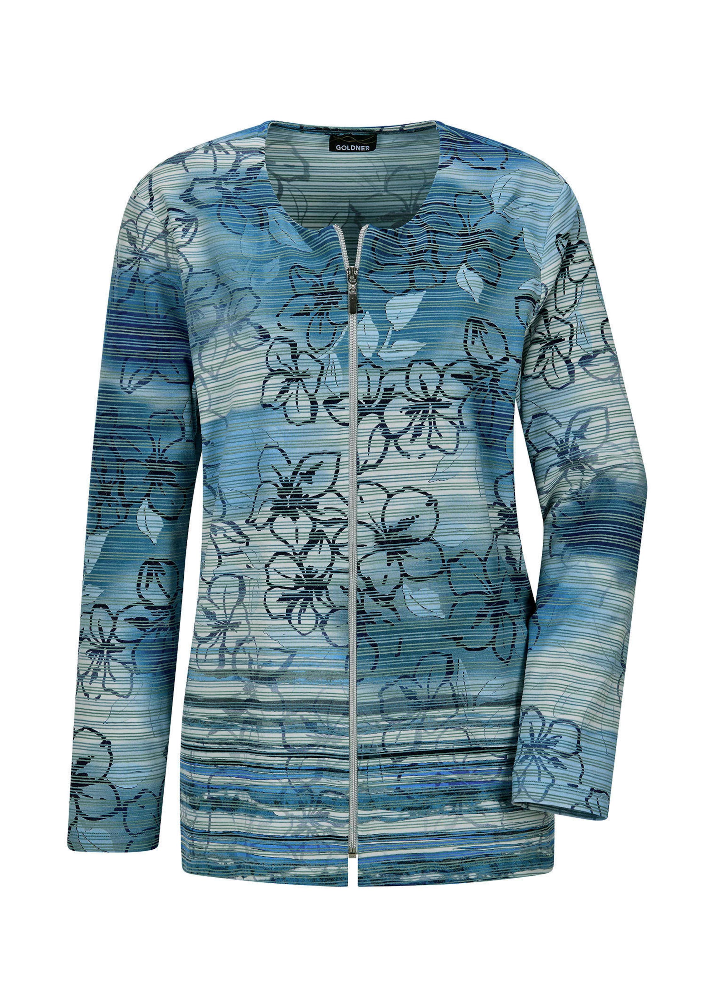 Shirtjacke aus geringeltem Struktur-Jersey