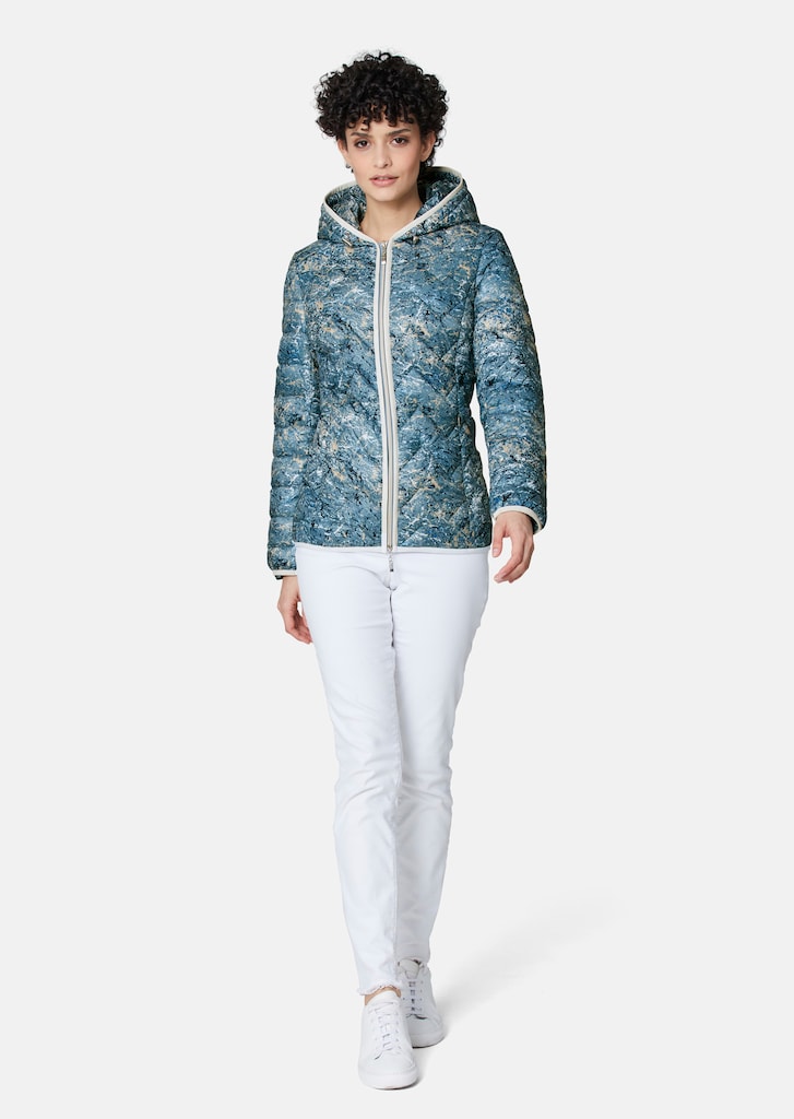 Warming padded quilted jacket with hood 1