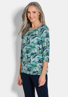 Jersey-Shirt mit Blumenmuster thumbnail 1