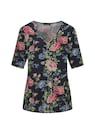 Gebloemd, jersey shirt met plooien thumbnail 6