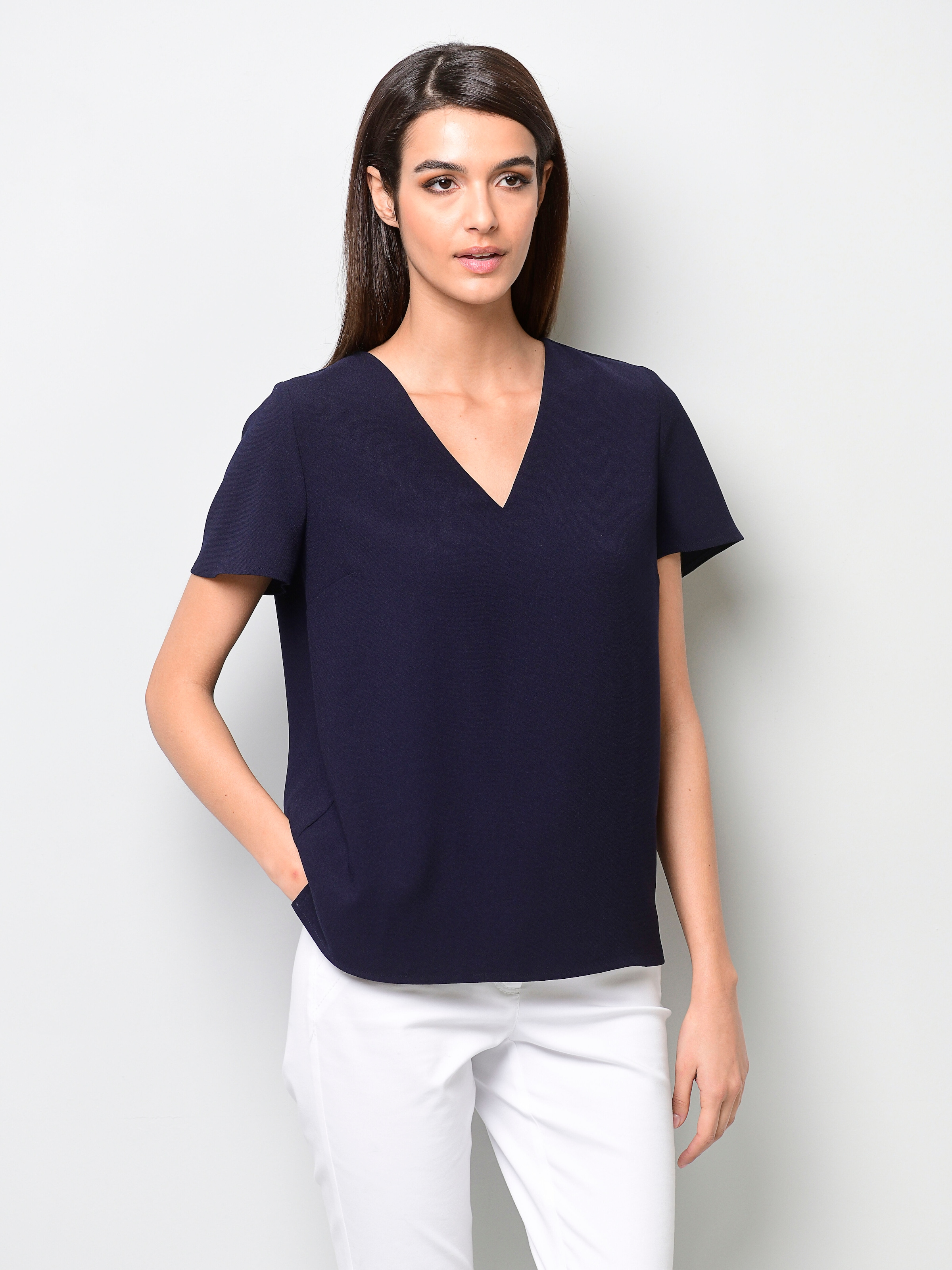 Bluse mit V-Ausschnitt