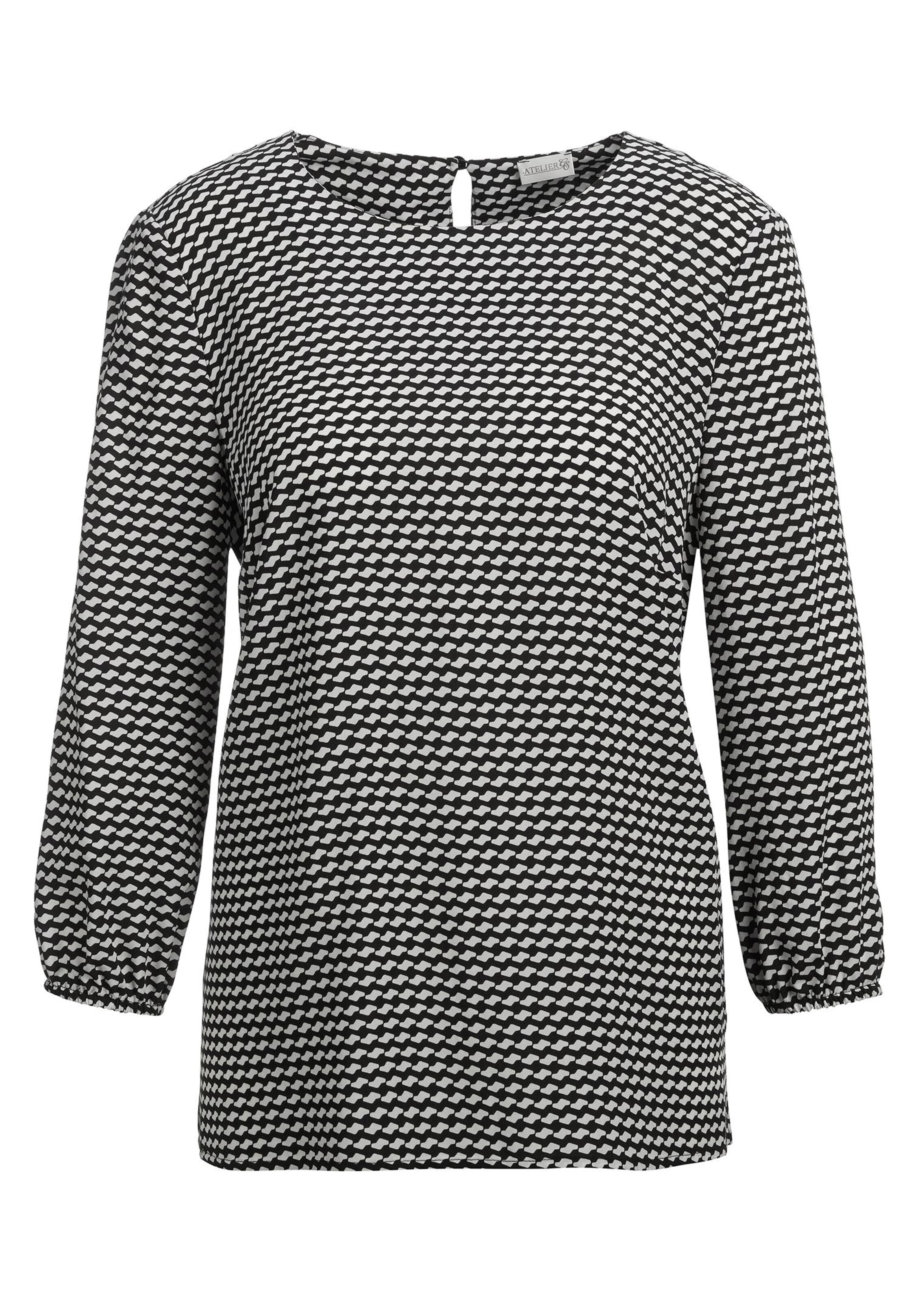 Ravissant chemisier imprimé en viscose - schwarz / weiß / à motifs - Gr. 40 de Goldner Fashion