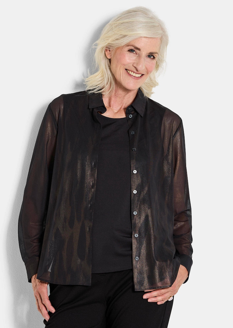 Chemisier en voile mi-transparent