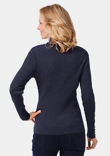 Eleganter Rollkragenpullover mit optischen Knöpfen thumbnail 3