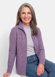 Strickjacke in Rippenstruktur mit Reißverschluss thumbnail 3