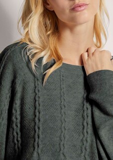 Rundhals-Pullover mit Zopfmuster thumbnail 5