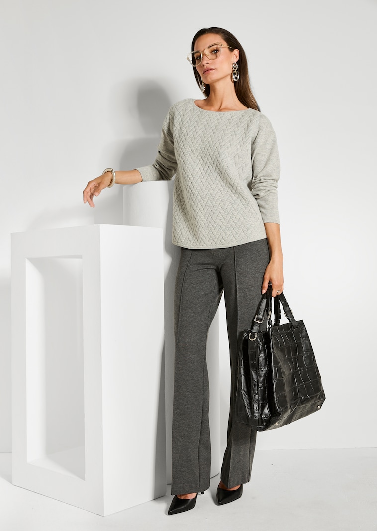 Rundhals-Pullover mit Jacquard-Muster
