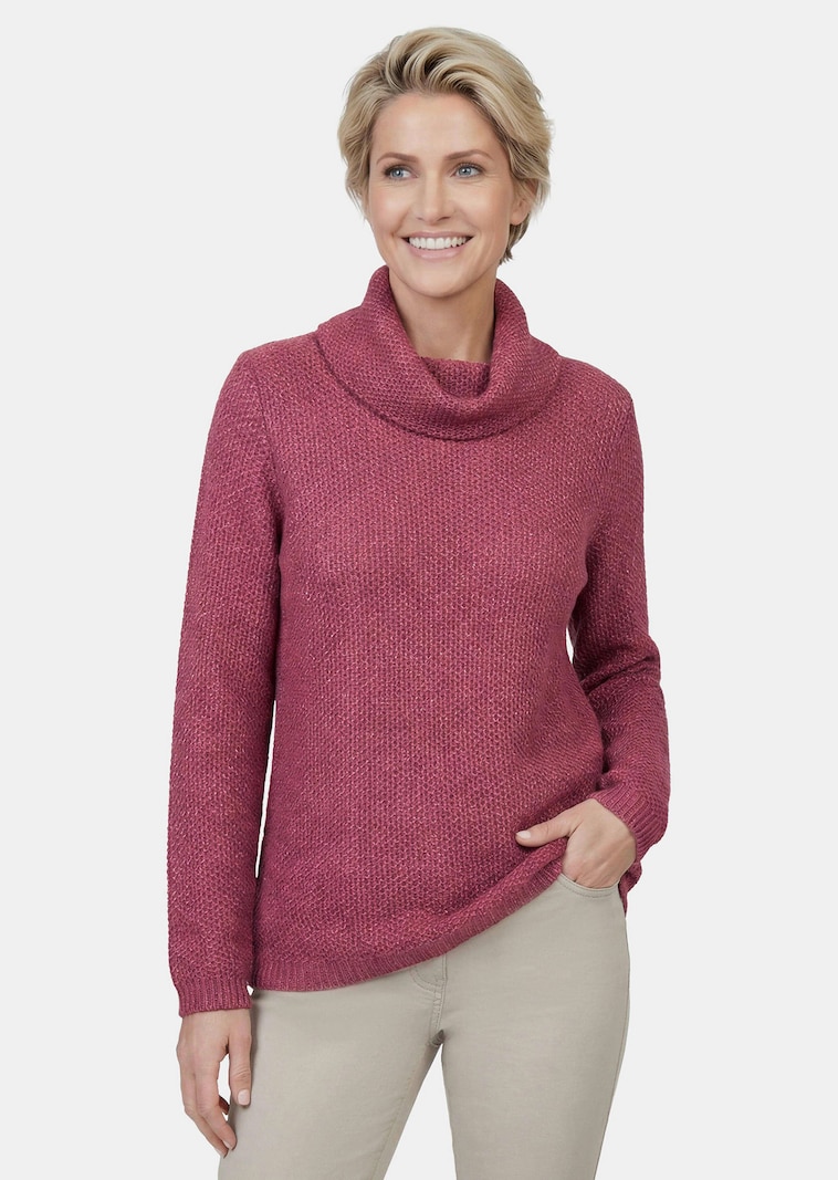 Strickpullover mit interessanter Struktur und Glitzergarn