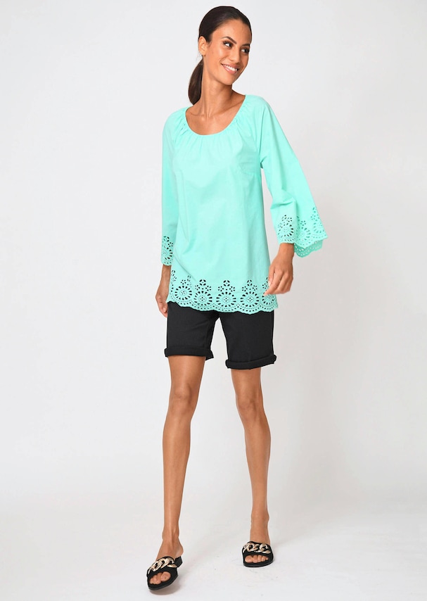 Bluse mit sommerlicher Lochspitze 1