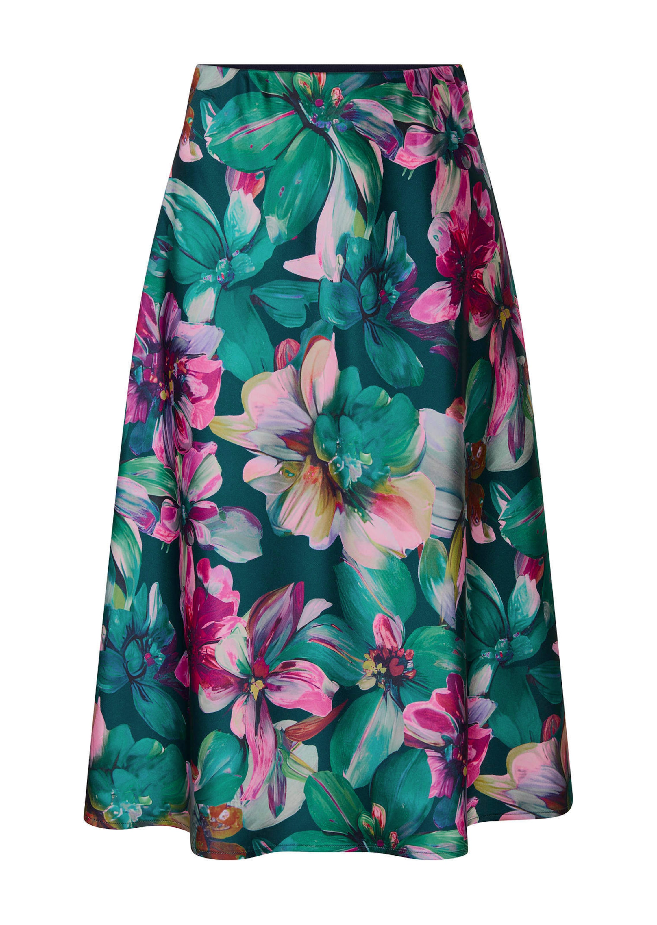 Satinrock mit Blumenmuster