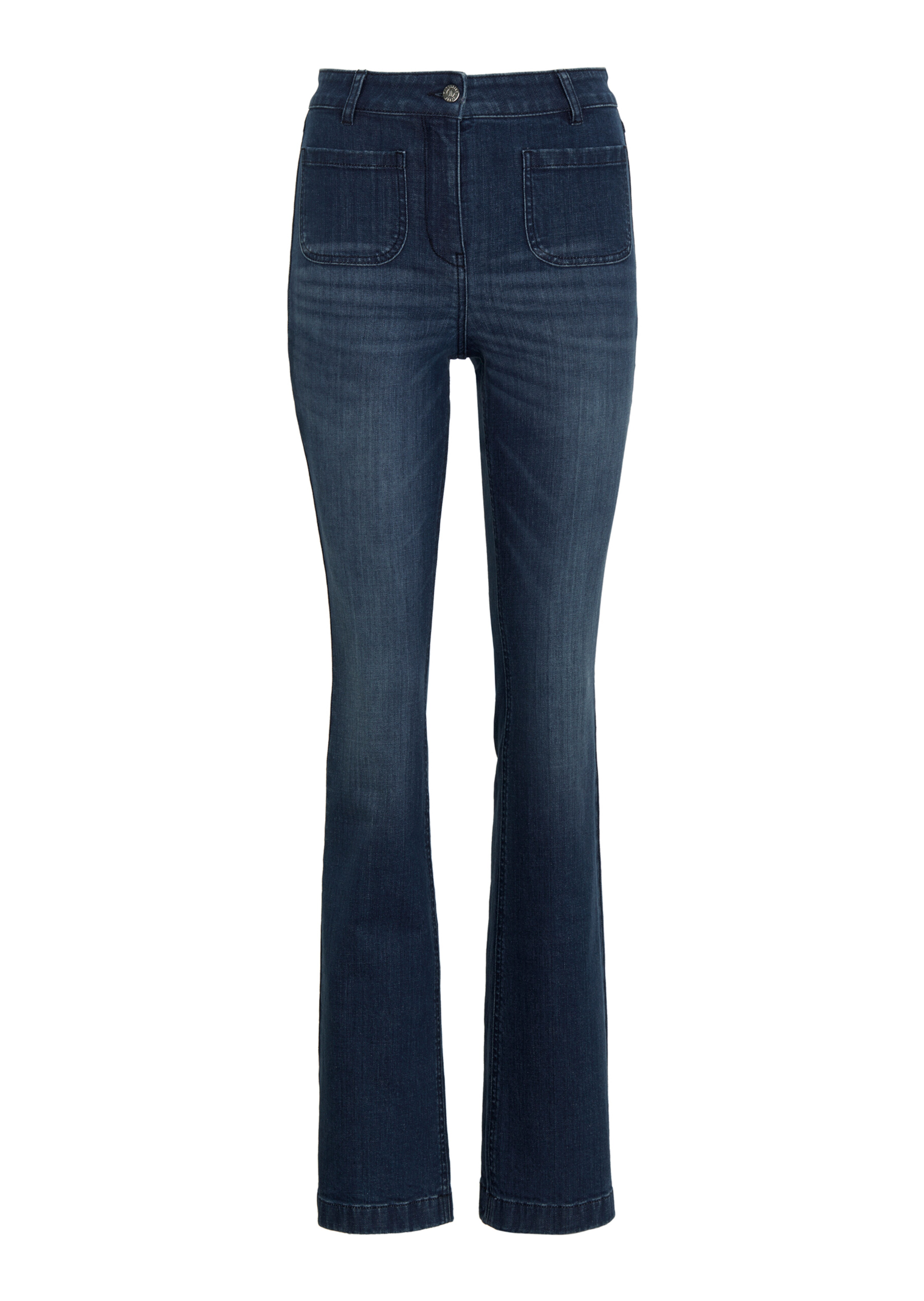 Flared jeans with a light wash