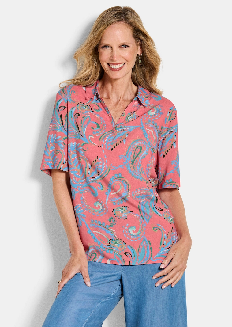 Chemisier à motif cachemire en pure viscose