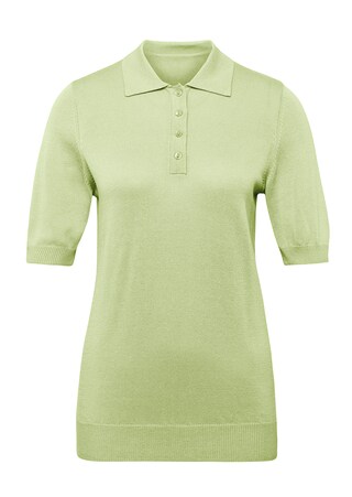 vert clair Pull en tricot à manches courtes et col chemisier
