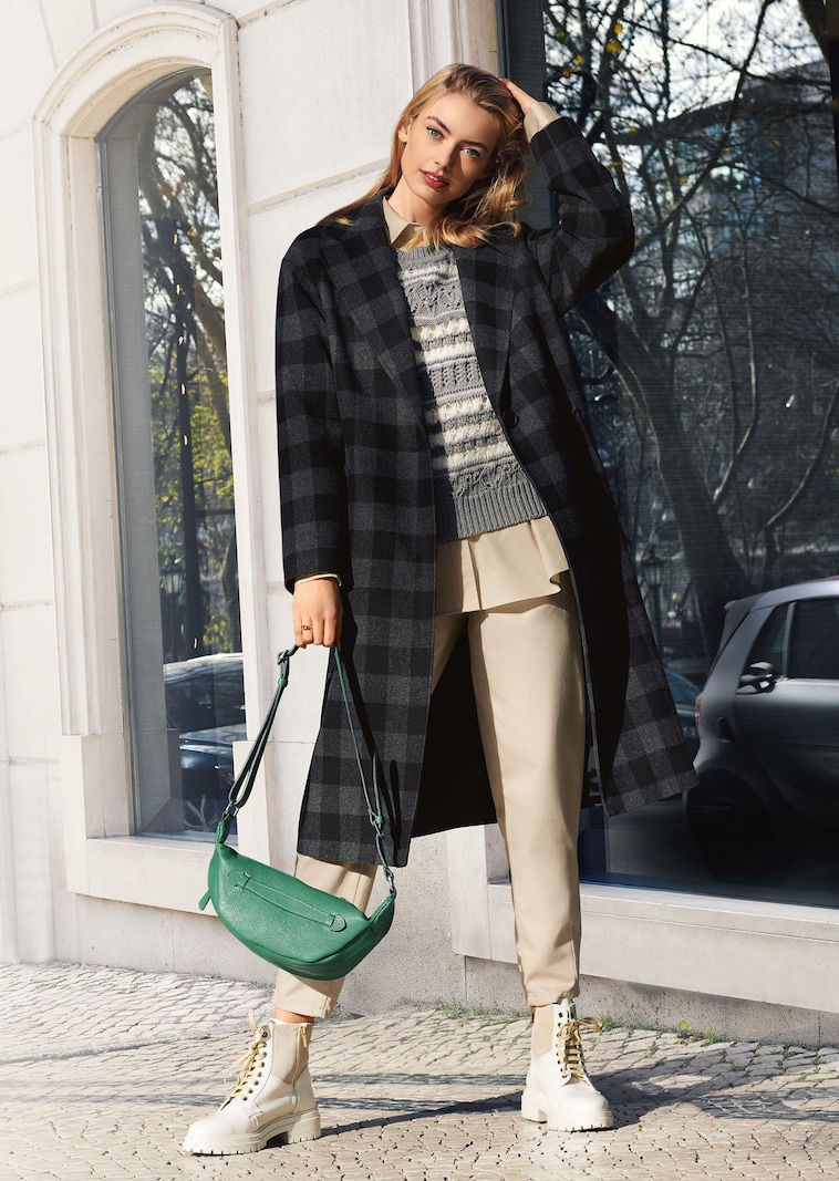 Karomantel in lässiger Oversized-Form