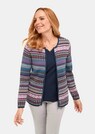 Jacquardstrickjacke mit farbenfrohem Ringelmuster thumbnail 1