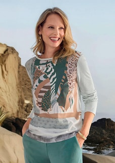 Blouse fluide en satin et jersey de viscose thumbnail 7