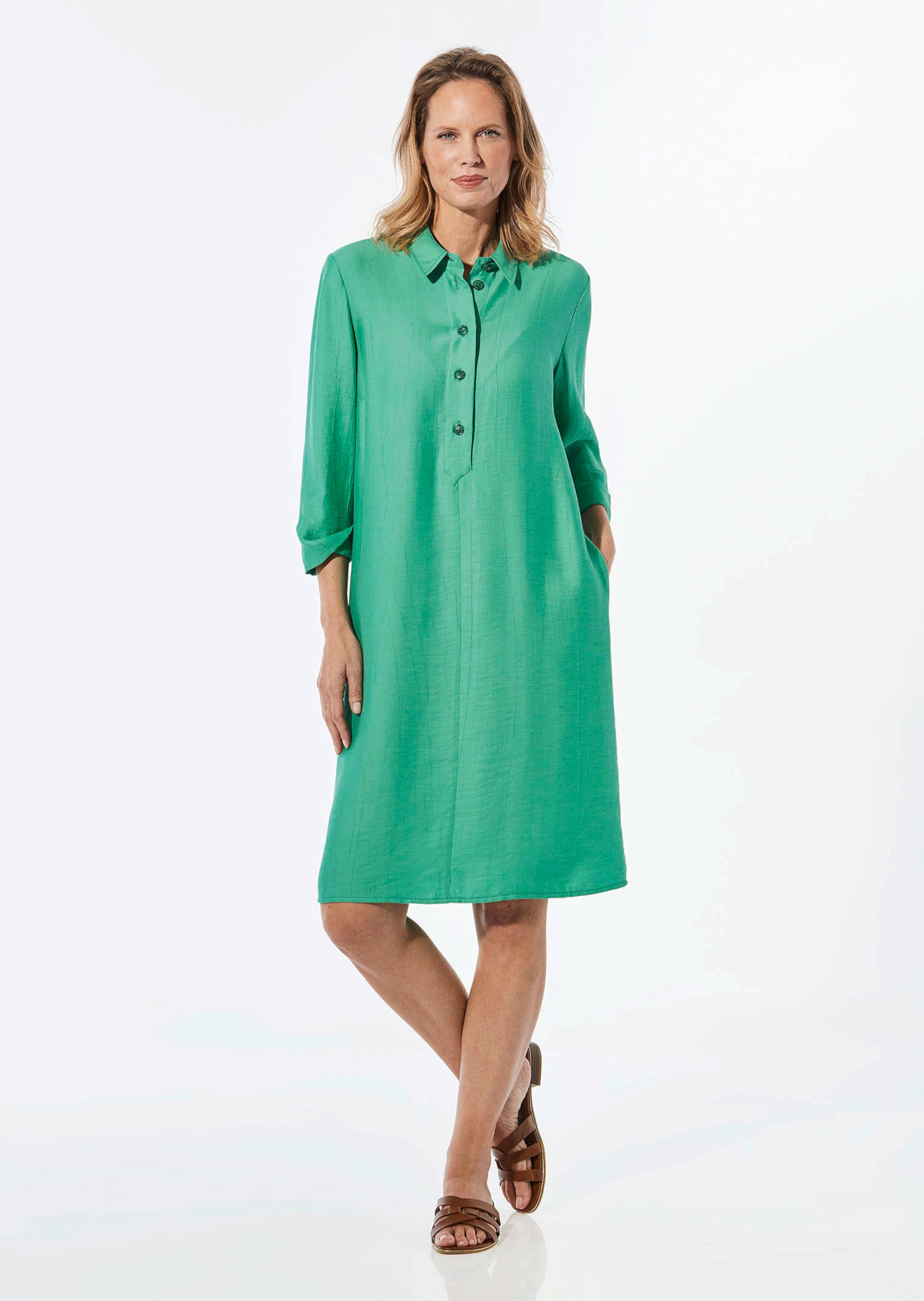 Robe à col chemise - vert - Gr. 42 de Goldner Fashion