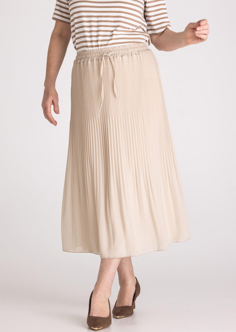 Plisseerock mit Tunnelzug und Bindeband