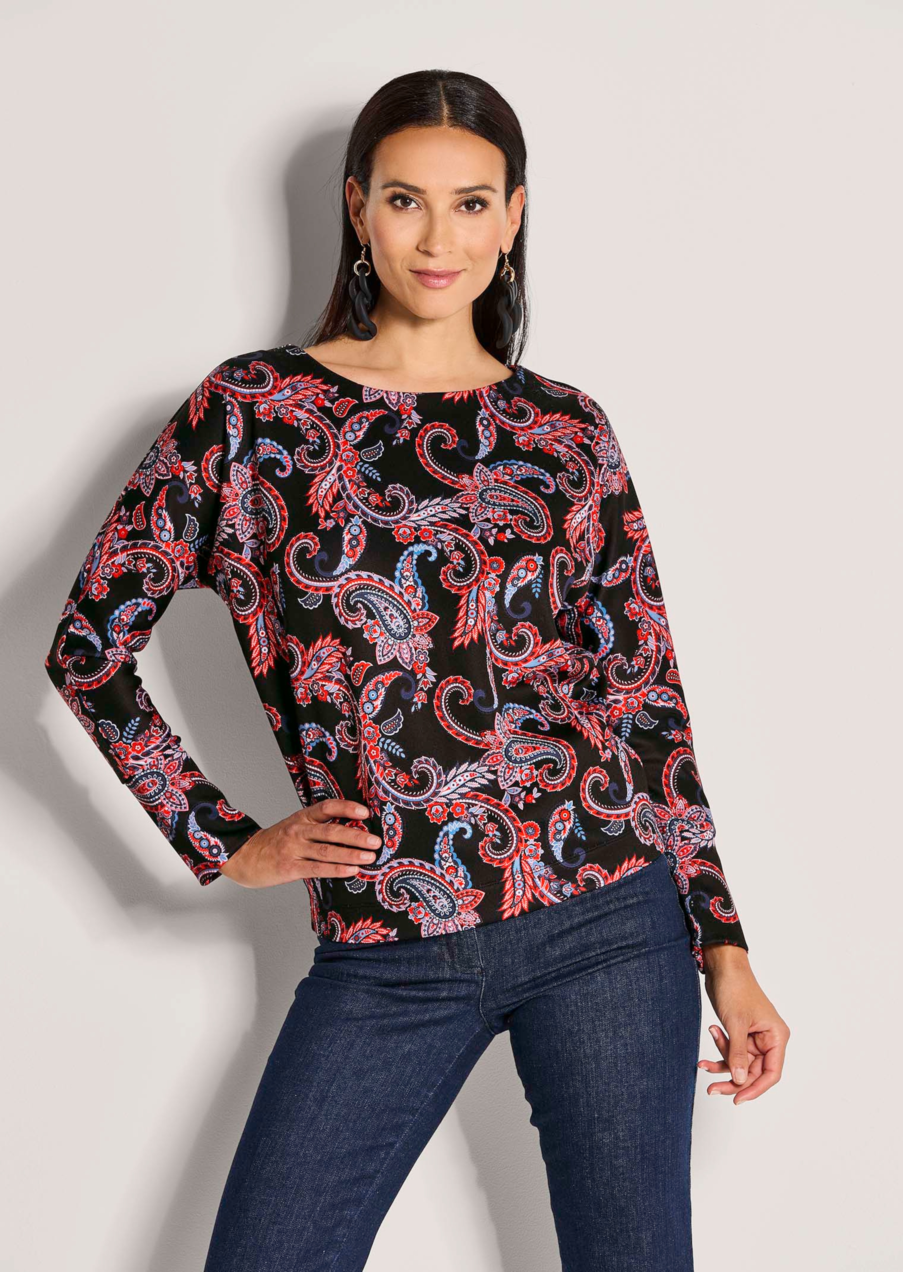 Kimono-Sweatshirt mit All-over-Print