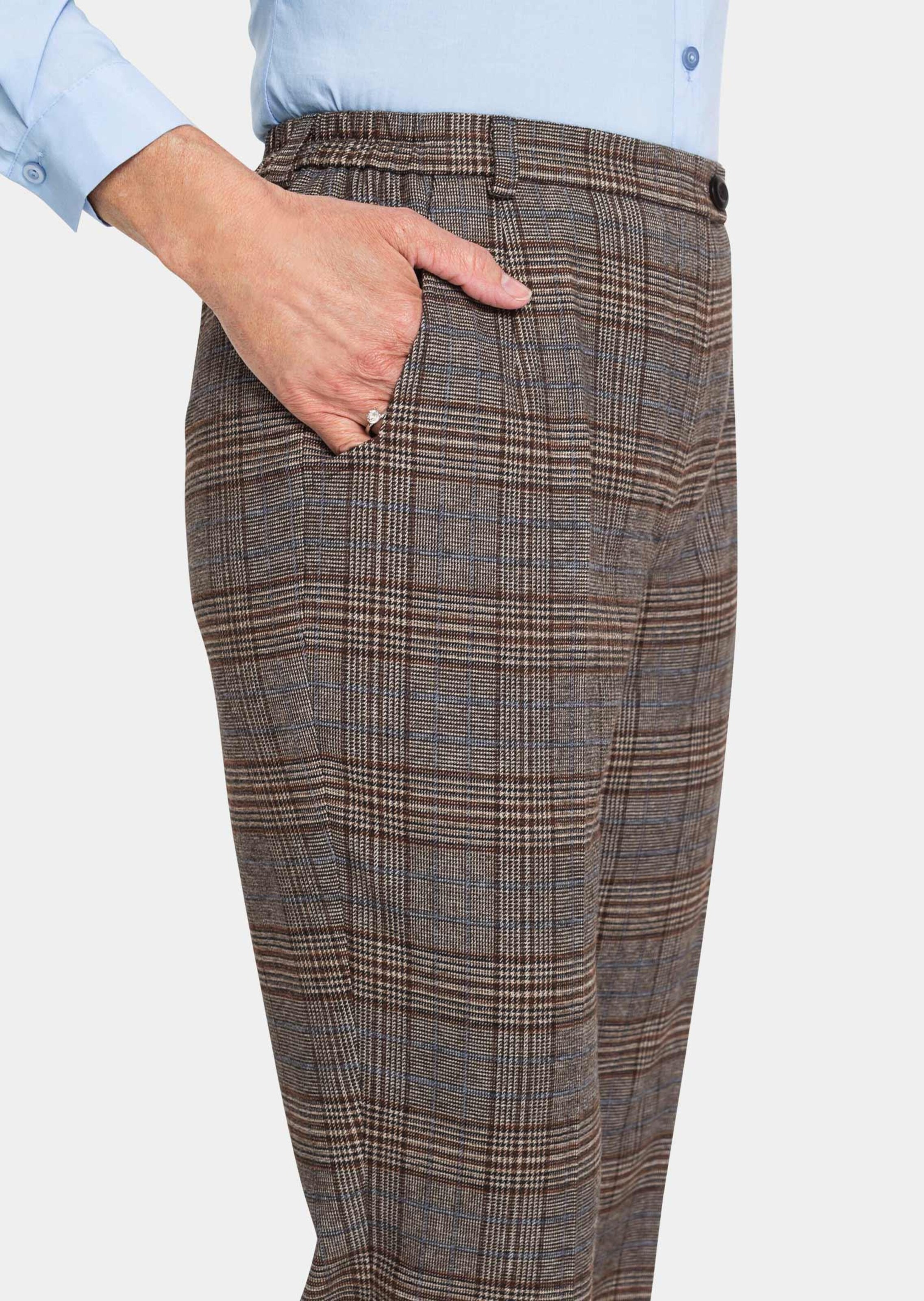 Pantalon à carreaux ANNA - brun / bleu / à carreaux - Gr. 285 de Goldner Fashion