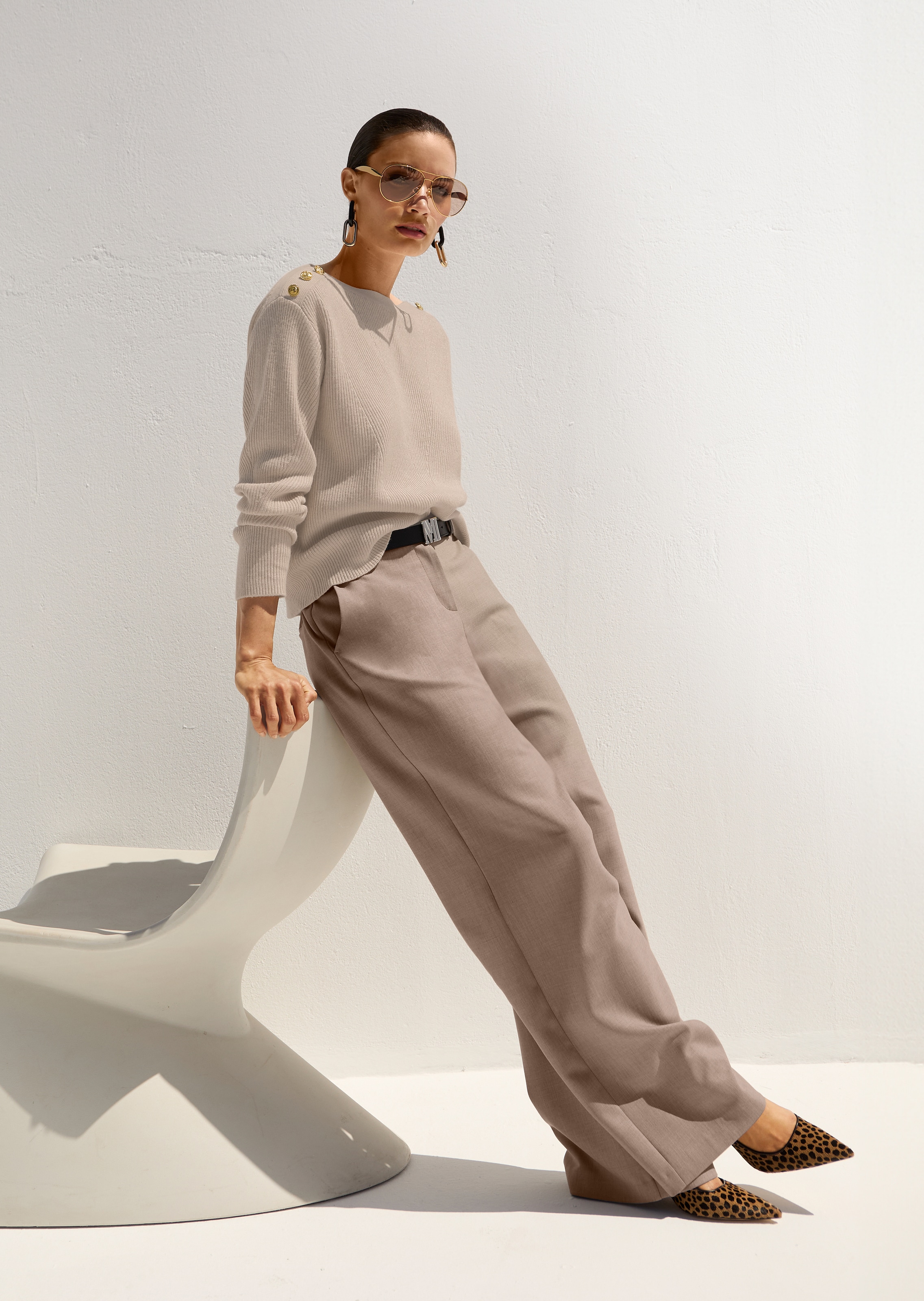 Pullover mit Struktur und Glanz-Effekten