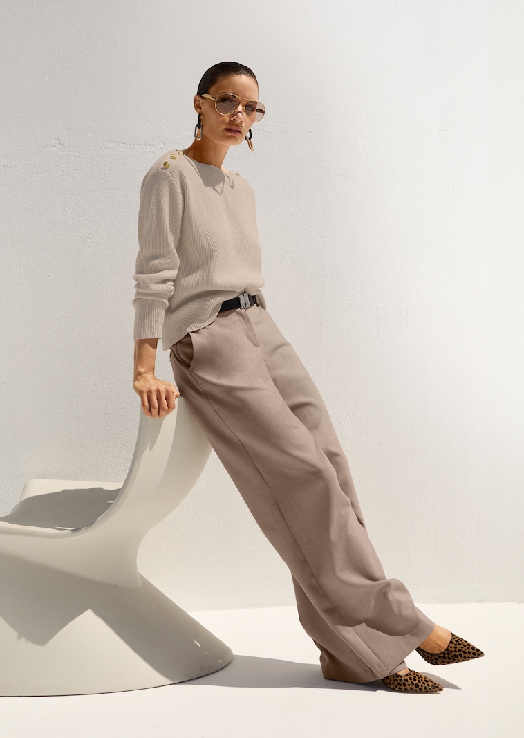 Pullover mit Struktur und Glanz-Effekten