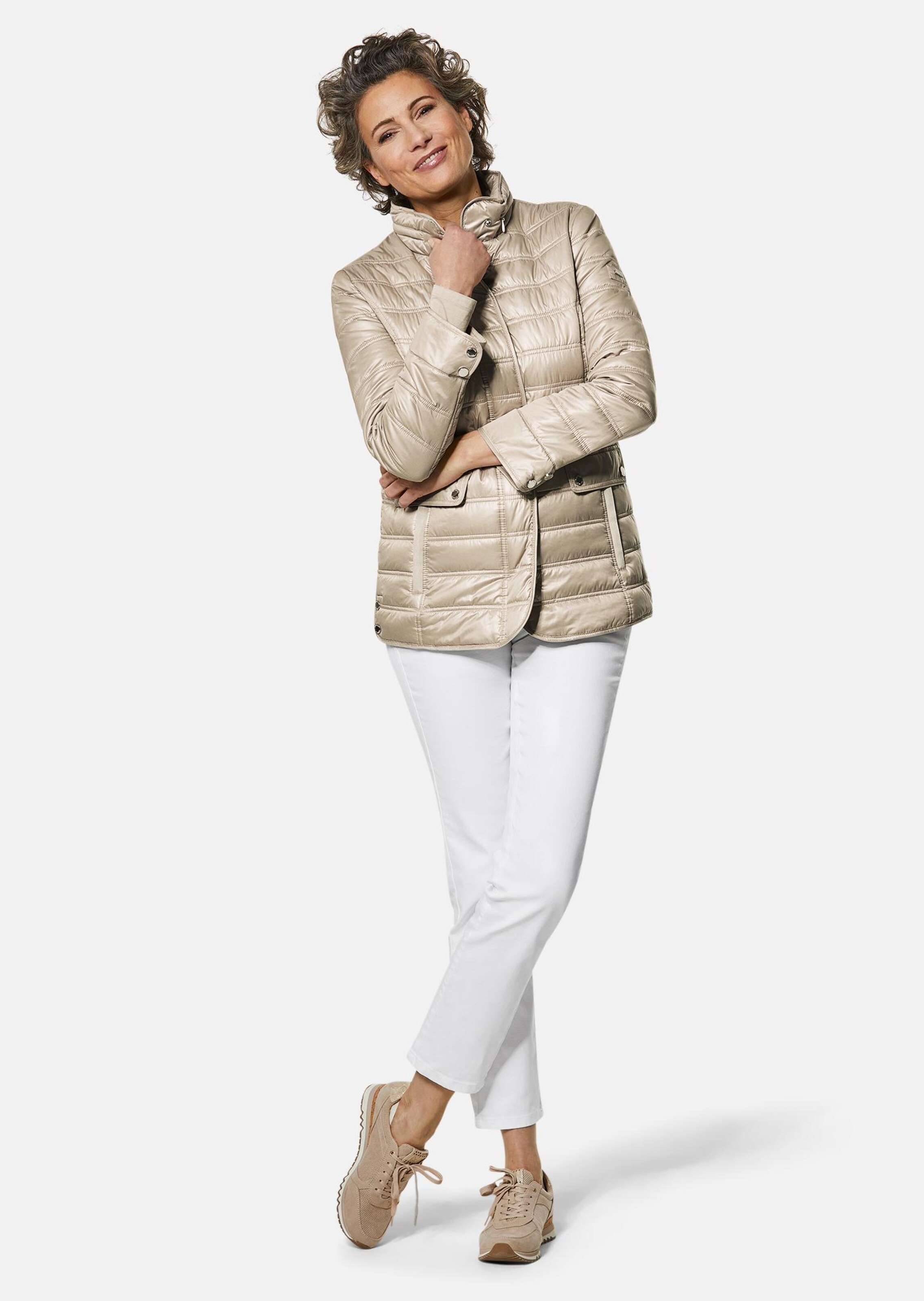 Veste matelassée légère aux nombreux détails - beige - Gr. 40 de Goldner Fashion