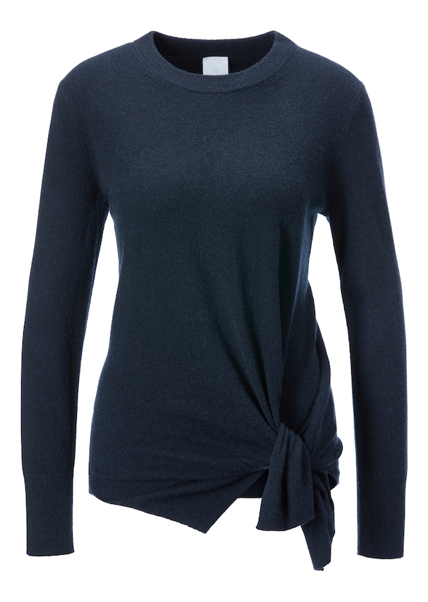 Cashmere jumper with decorative knots