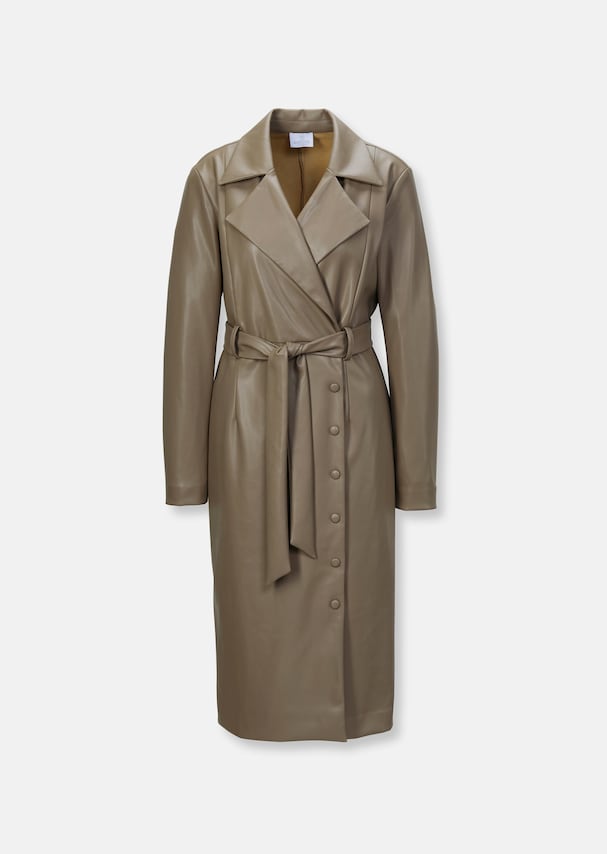 Coat dress made from high-quality faux leather 5