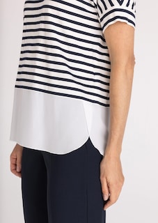 T-shirt à rayures avec base rapportée thumbnail 4