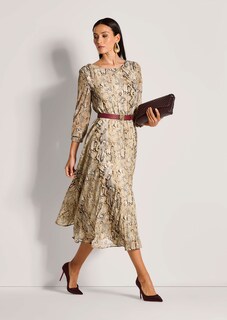 Rundhals-Kleid mit Animal-Print thumbnail 4