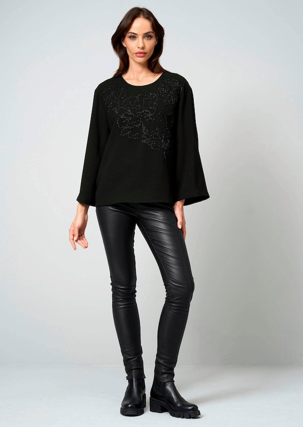 Bluse mit Perlenmotiv 1