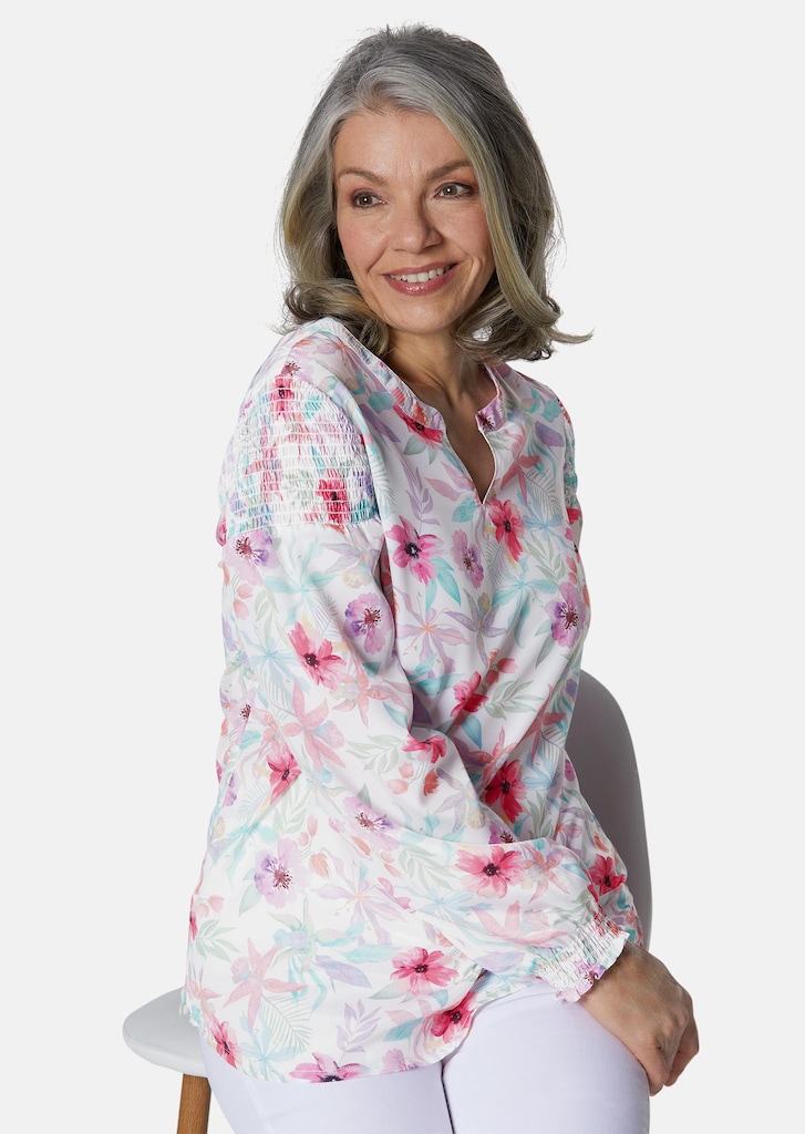 Gedessineerde blouse van onderhoudsvriendelijk polyester