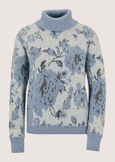 Floraler Jacquard-Pullover mit Rollkragen thumbnail 6