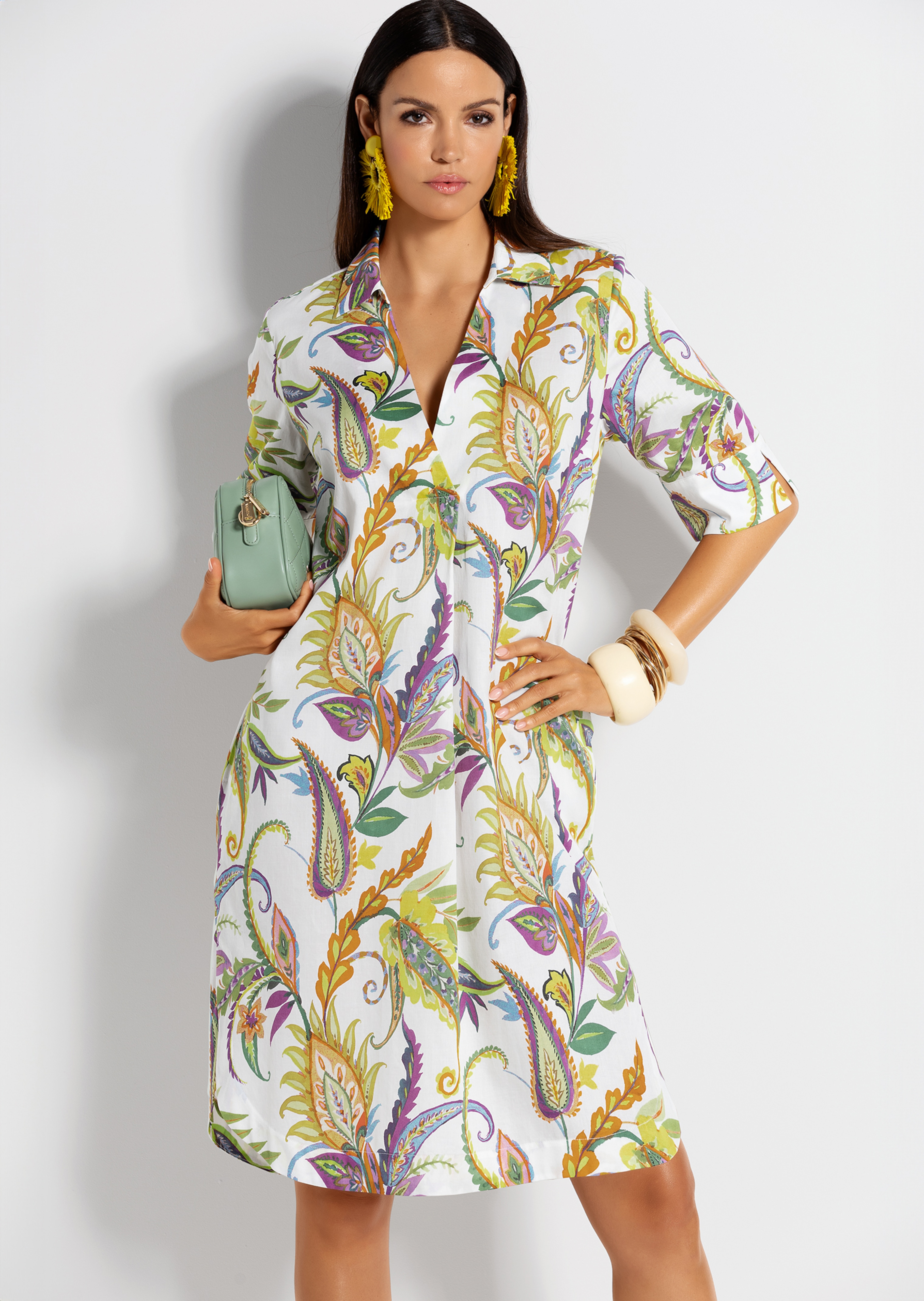 Hemdblusenkleid mit sommerlichem Print