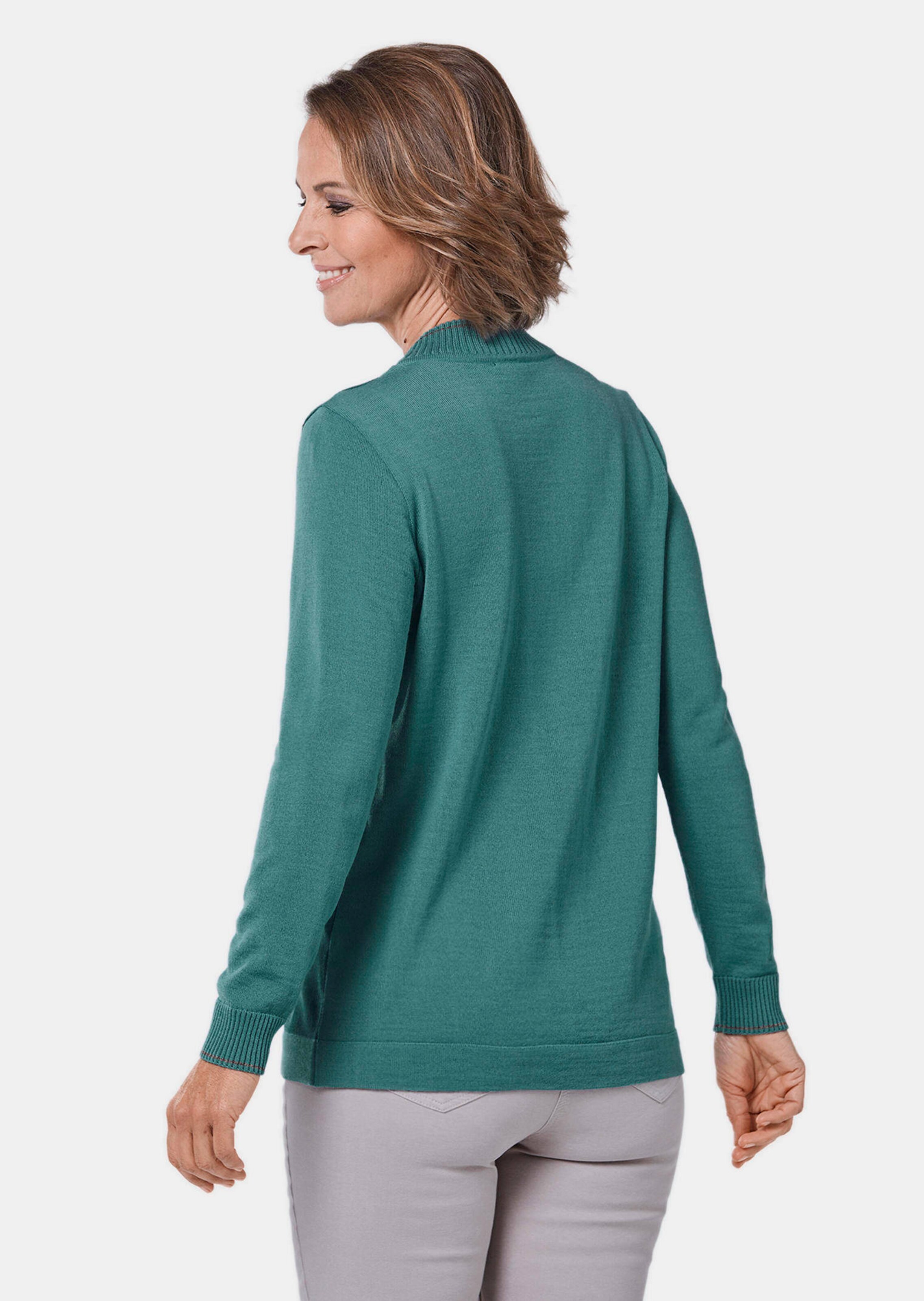 Pull en intarsia - vert gris / à motifs - Gr. 54 de Goldner Fashion