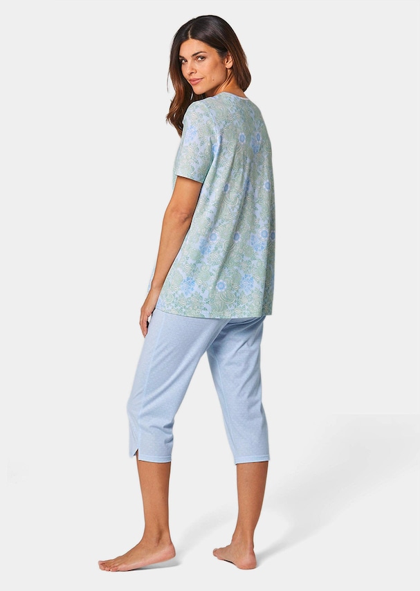 Baumwoll-Pyjama mit Halbarm 1