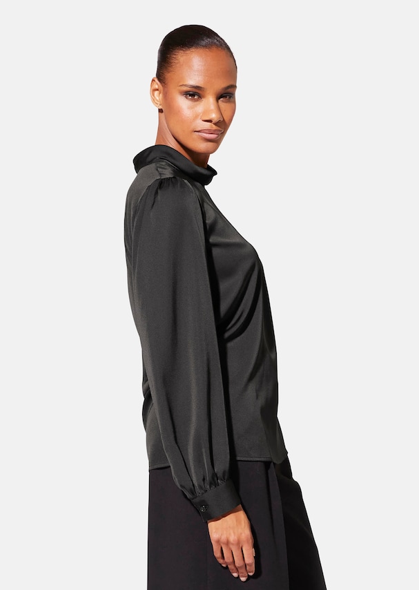 Blouse with stand-up collar and frill effect 3