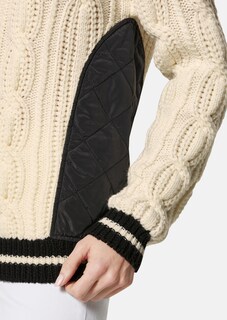 Zopfmuster-Pullover mit wattierten Steppeinsätzen thumbnail 5