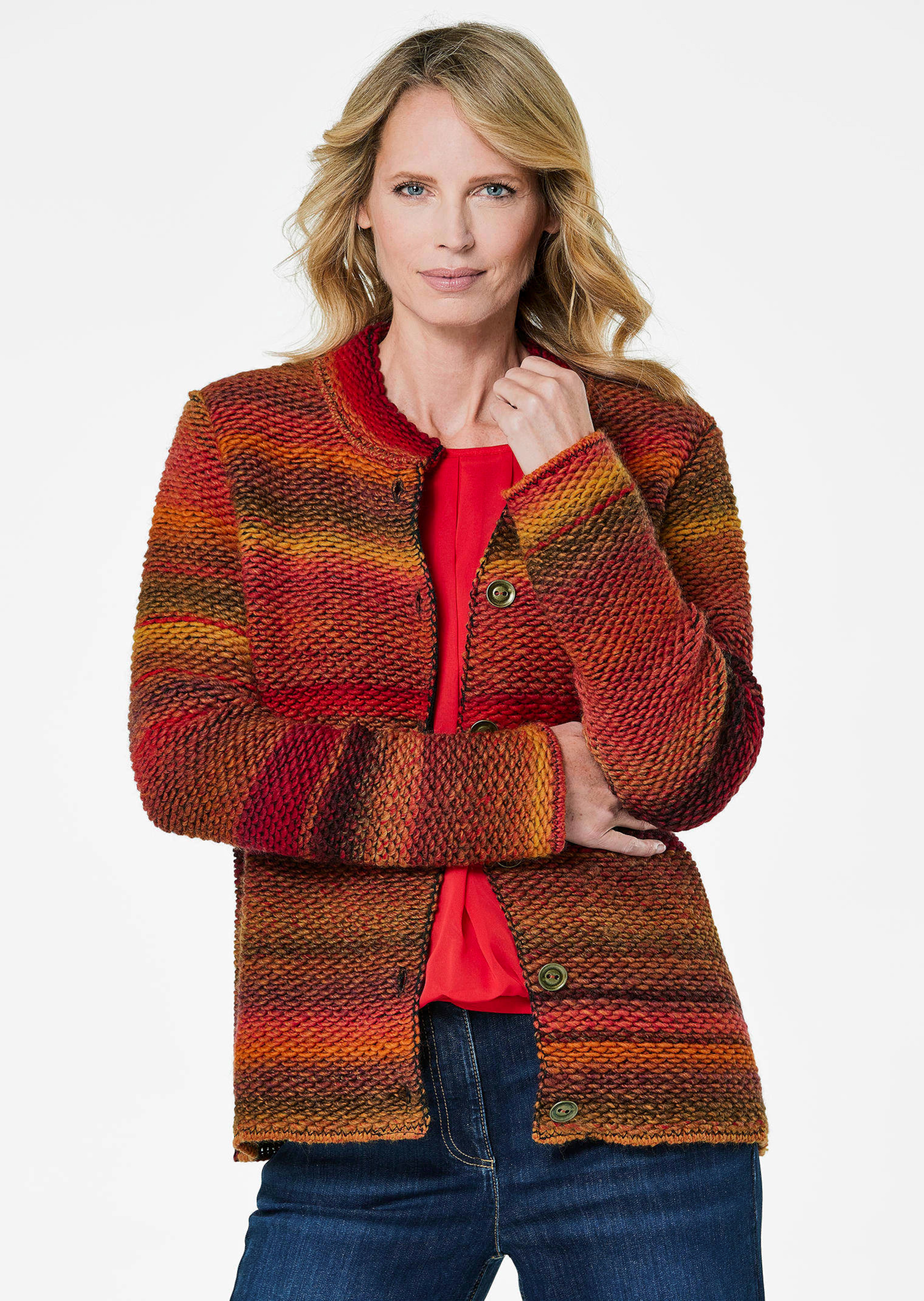 Cardigan en milleraies multicolores